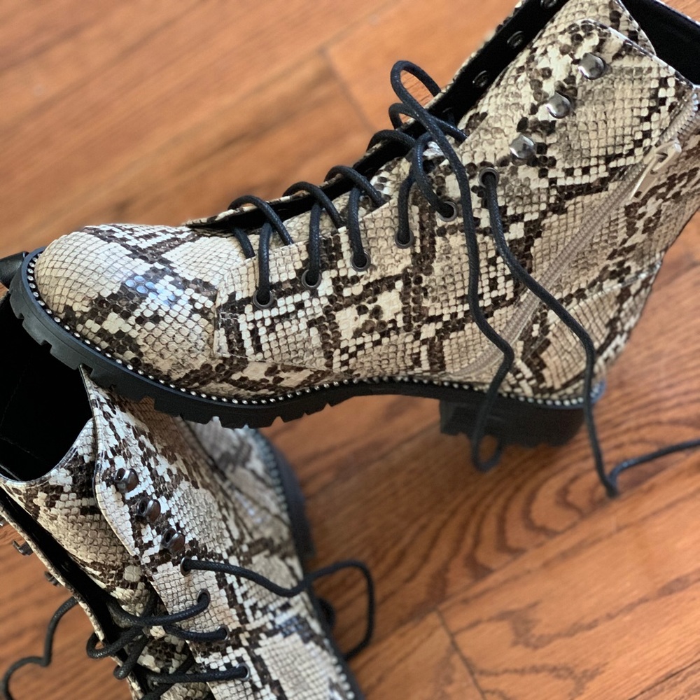 Snake Print Lace up booties